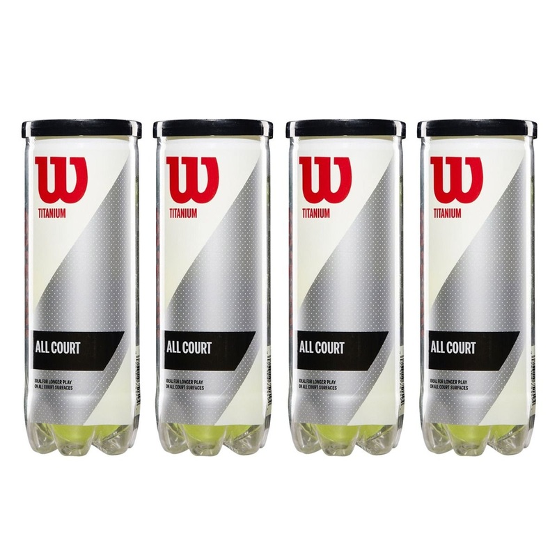 Wilson Titanium Tennis Balls (Pack of 4 Cans, 12 Balls)  Ultimate Durability & Performance