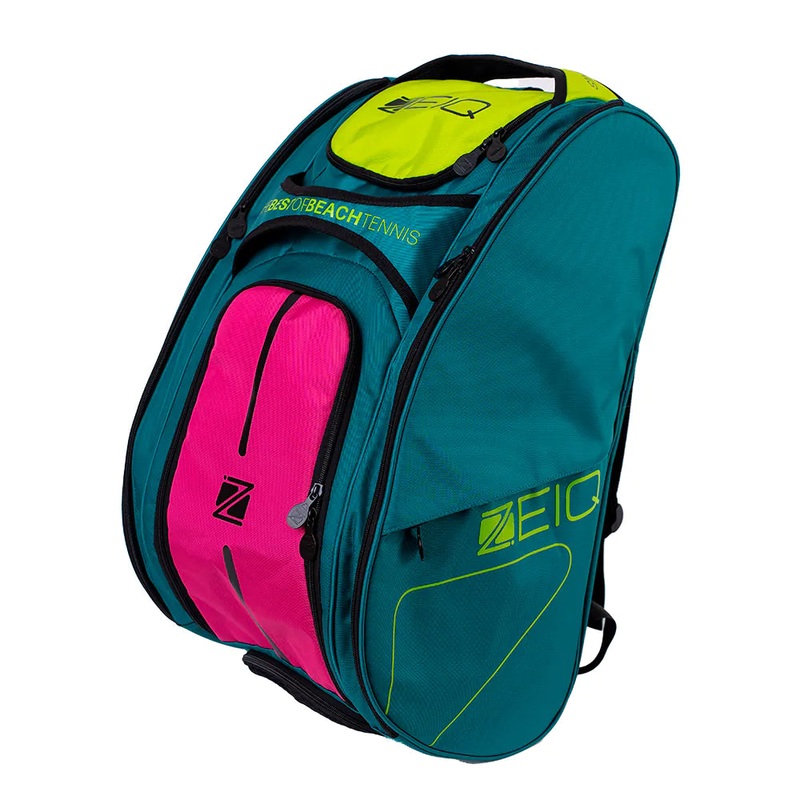 Zeiq BT Pro Green and Pink Beach Tennis Racket Bag