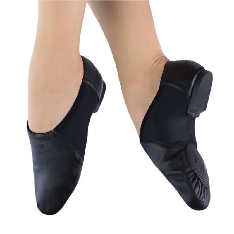 1st Position Split Sole Stretch Jazz Shoe Women – Black BLACK 8