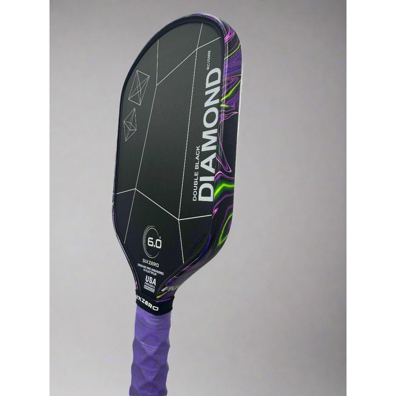 Custom Six Zero Double Black Diamond Elongated Pickleball Paddle – Purple Haze