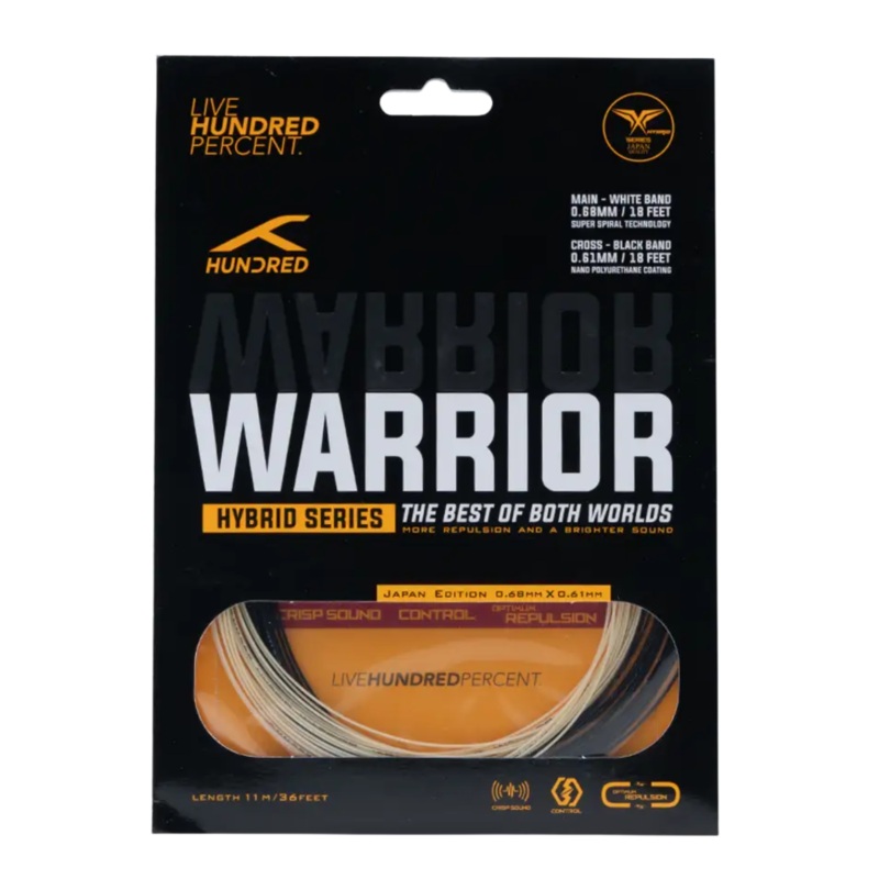Hundred Hybrid Warrior (HBAA-3M069-3) Badminton String Graphite Black/Pearl White 10m Set
