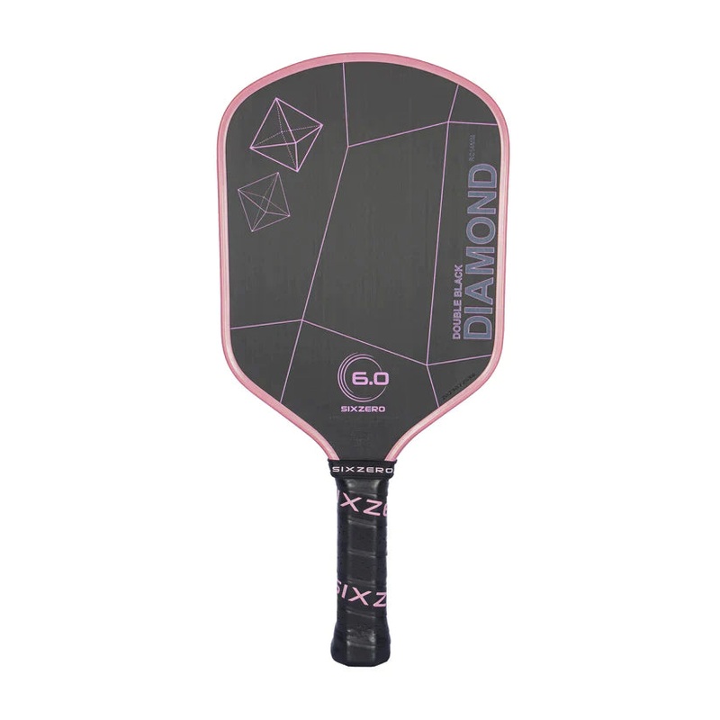 Six Zero Double Black Diamond Control Pickleball Paddle 16mm – Cherry Blossom / Pink Edge Guard
