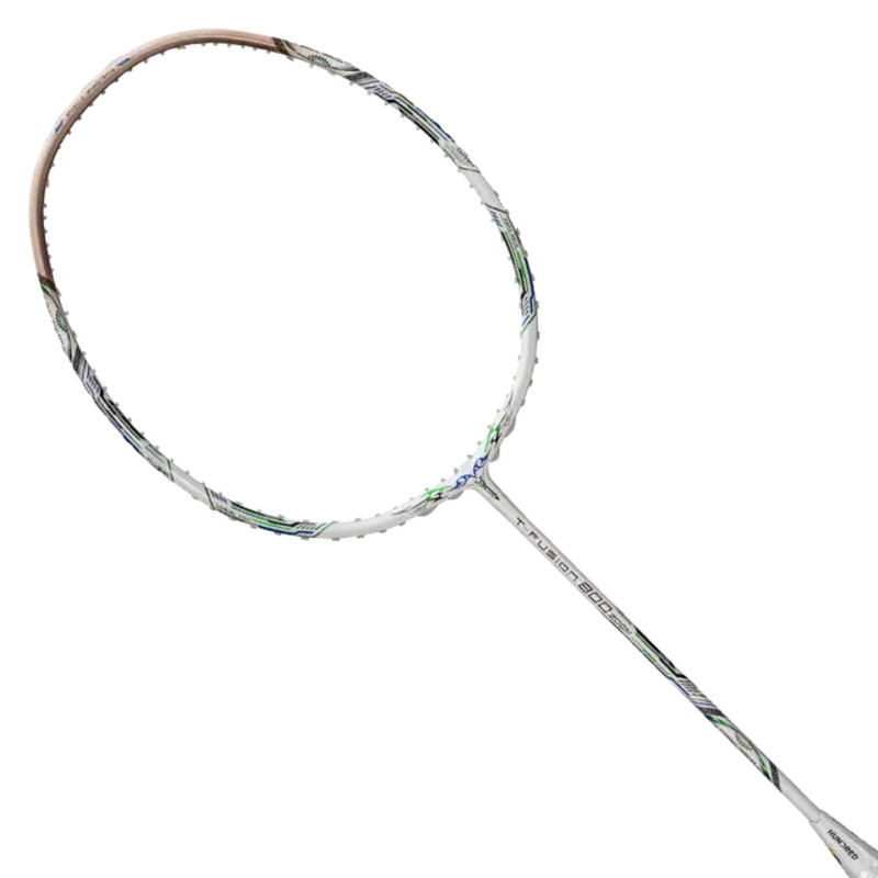 Hundred T-Fusion 800 Zoom 5U Badminton Racket – White/Gold White/Gold 5U6