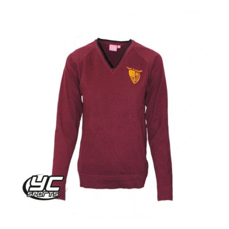 Plasmawr Fitted Jumper Lower School 7/8 MAROON/BLACK