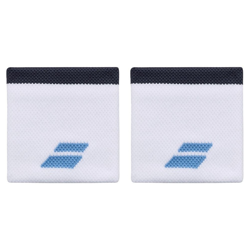 Logo Tennis Wristband White and Drive Blue