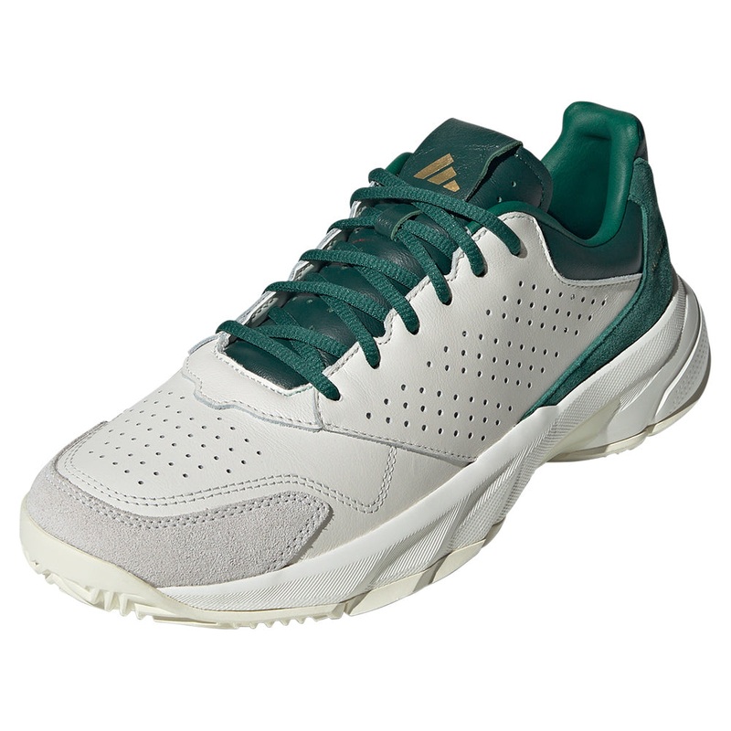 Juniors’ CourtJam Control 3 Premium Tennis Shoes White and Collegiate Green