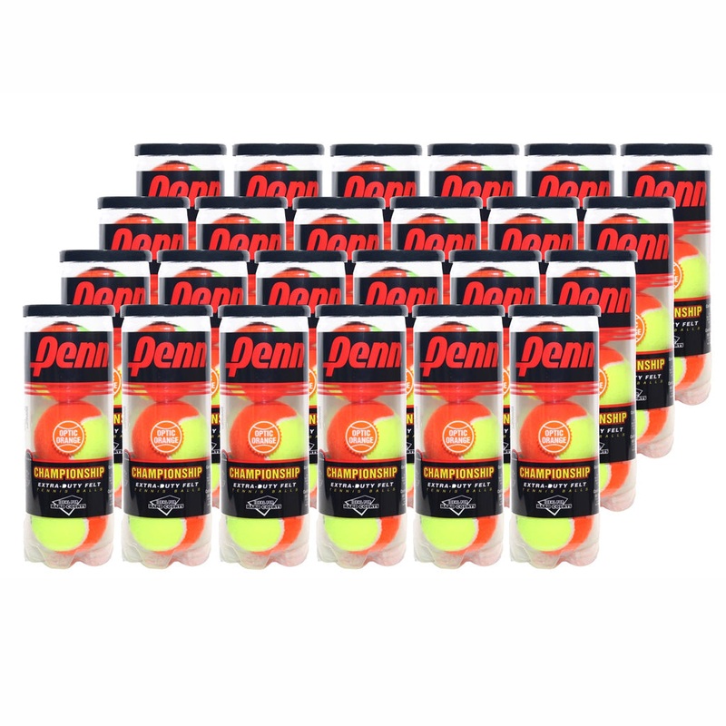 Penn Championship Extra Duty Two Tone Tennis Balls – 24 Can Case (Orange/Yellow)