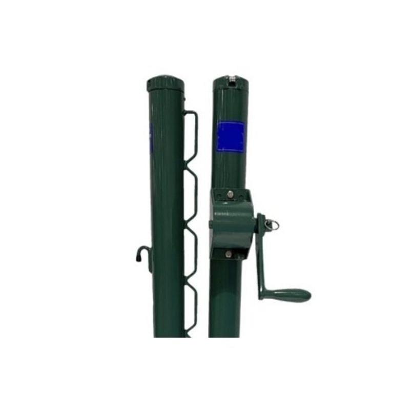 Premium Permanent 2 7/8″ Pickleball Net Posts w/ External Winder (Black)