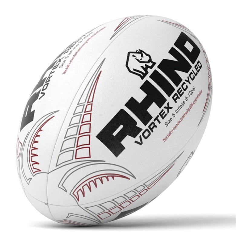 Rhino Vortex Recycled Rugby Match Ball S5 WHITE