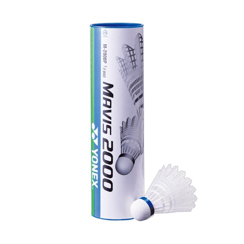 YONEX Mavis 2000 (Tube 6) Nylon Shuttlecocks White GREEN CAP: SLOW / 22C~33C