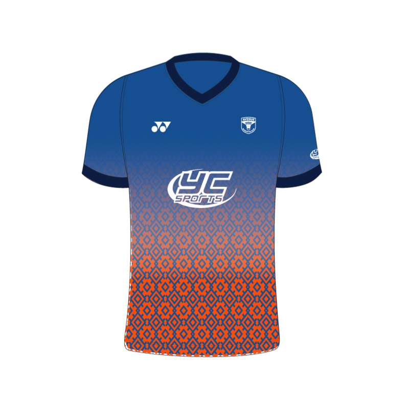 Avenue BC T008 Batik Fade V Neck Yonex Junior Blue/Orange/Navy J120