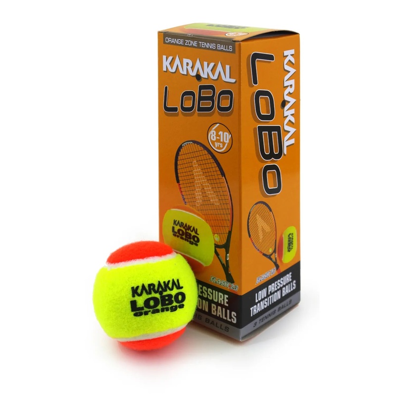 Karakal 3 pack Lobo Orange Junior Stage 2 Tennis Ball KZ8523 One Size YELLOW/ORANGE