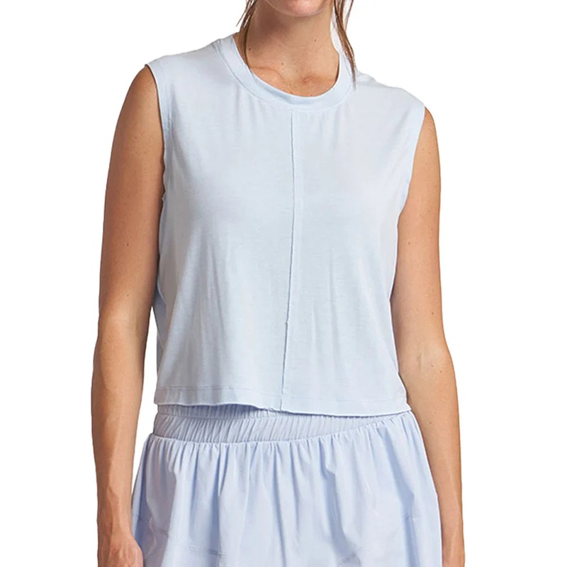 Women`s Overlap Back Tennis Top Bay Blue