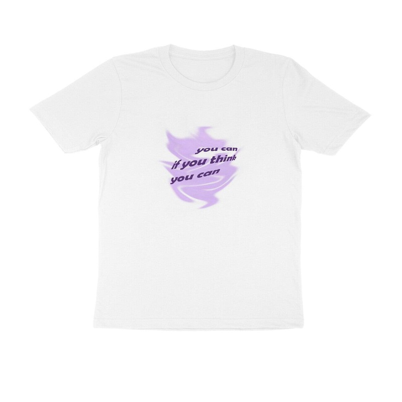 You can if you think you can | KIBI SPORTS MERCHANDISE | HALF SLEEVE T-SHIRT – ROUND NECK White S