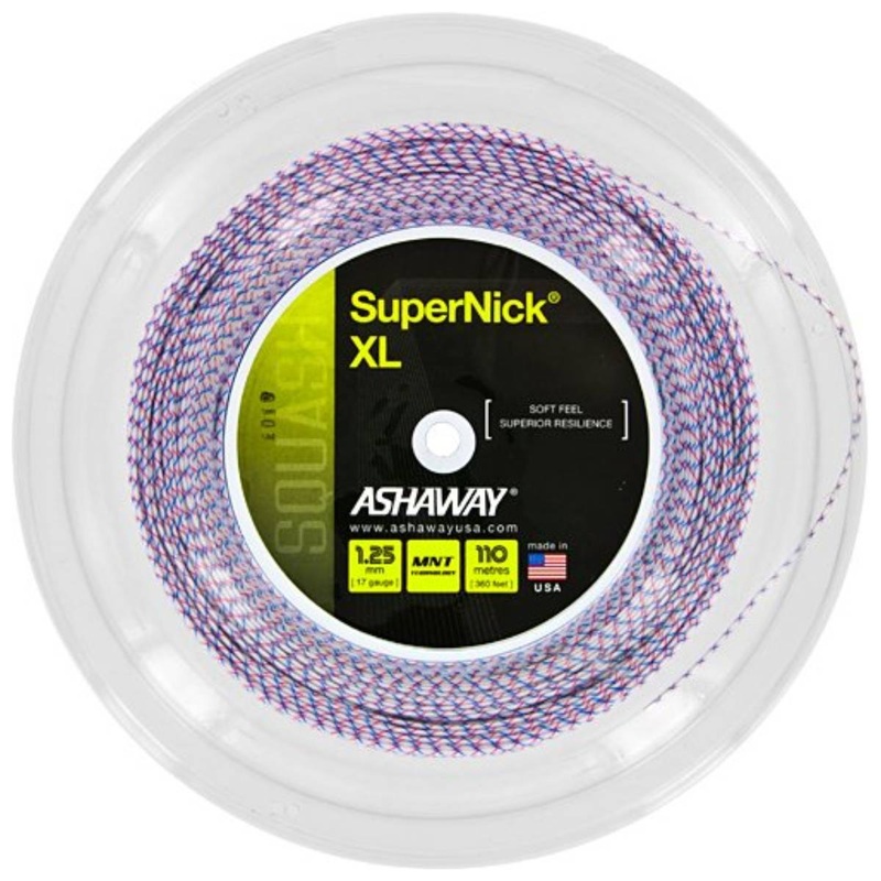 Ashaway SuperNick XL 17 Squash String Reel (White/Blue/Red)