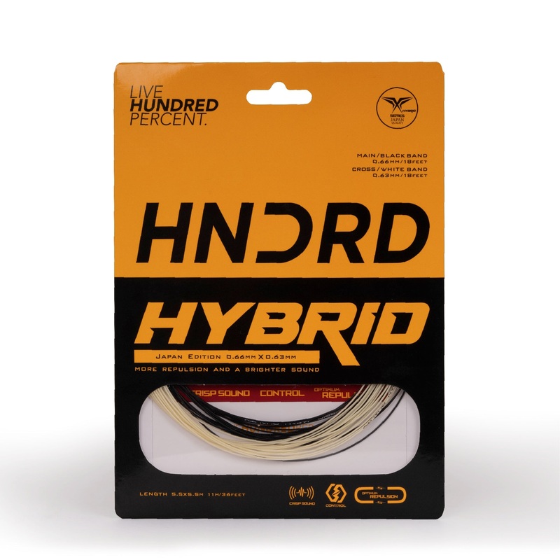 Hundred Hybrid Badminton String HBAA-2M039-3 Graphite Black/Pearl White 10m Set