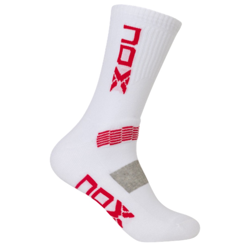 NOX MID LENGTH WHITE WITH RED LOGO MEN’S TECHNICAL SOCKS. 39-45 (Pack of 6 pairs)