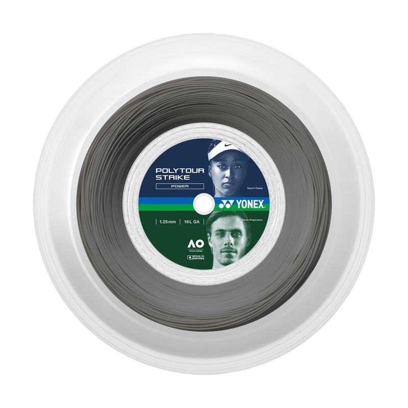 YONEX Poly Tour Strike 16L (1.25mm) Tennis String 200m Reel – Iron Grey
