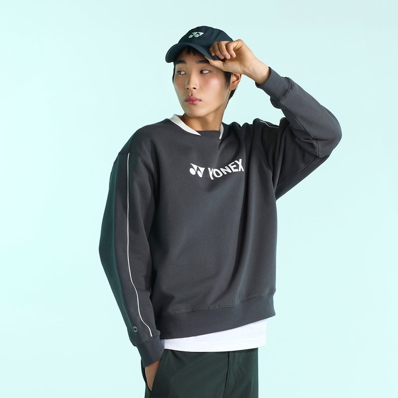 YONEX UNI SWEAT SHIRT 255TL001U KHAKI GRAY 85(XS)