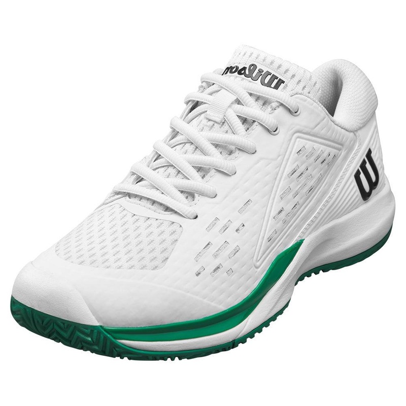 Juniors` Rush Pro Ace Tennis Shoes White and Bosphorus