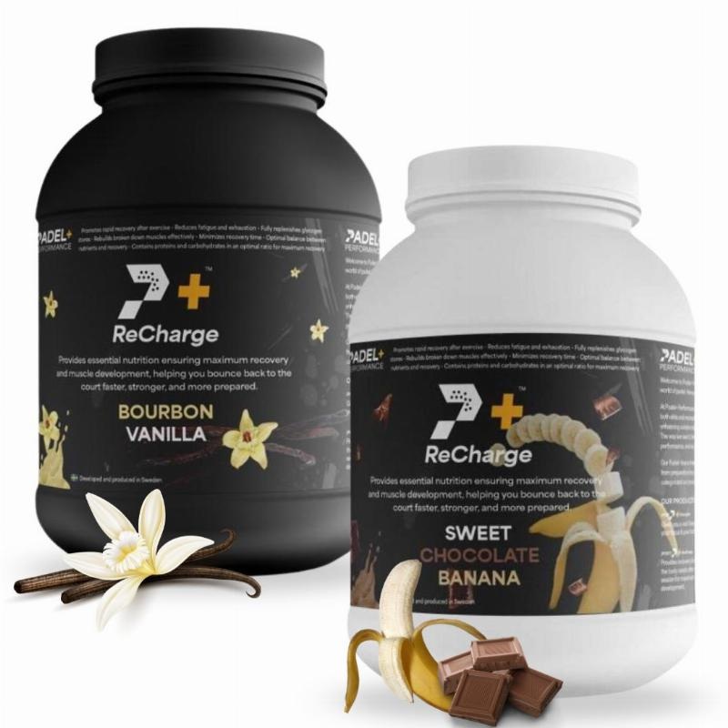 Pack Bote Padel Performance ReCharge Vainilla y Chocolate Banana
