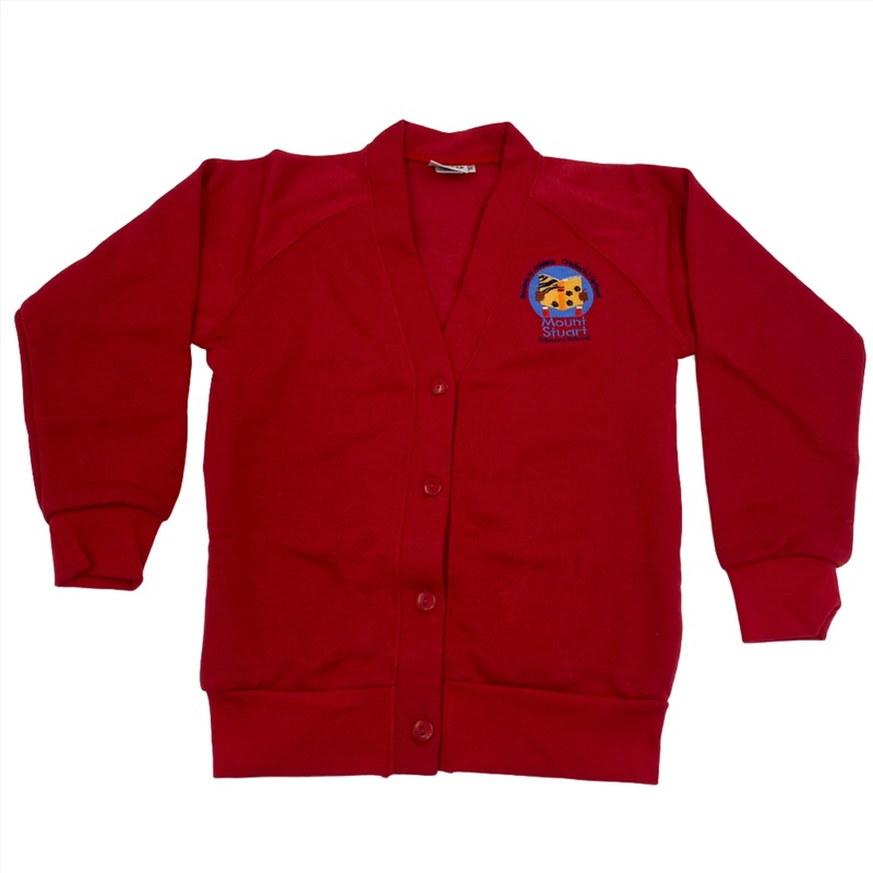 Mount Stuart Primary School Cardigan 2/3 RED