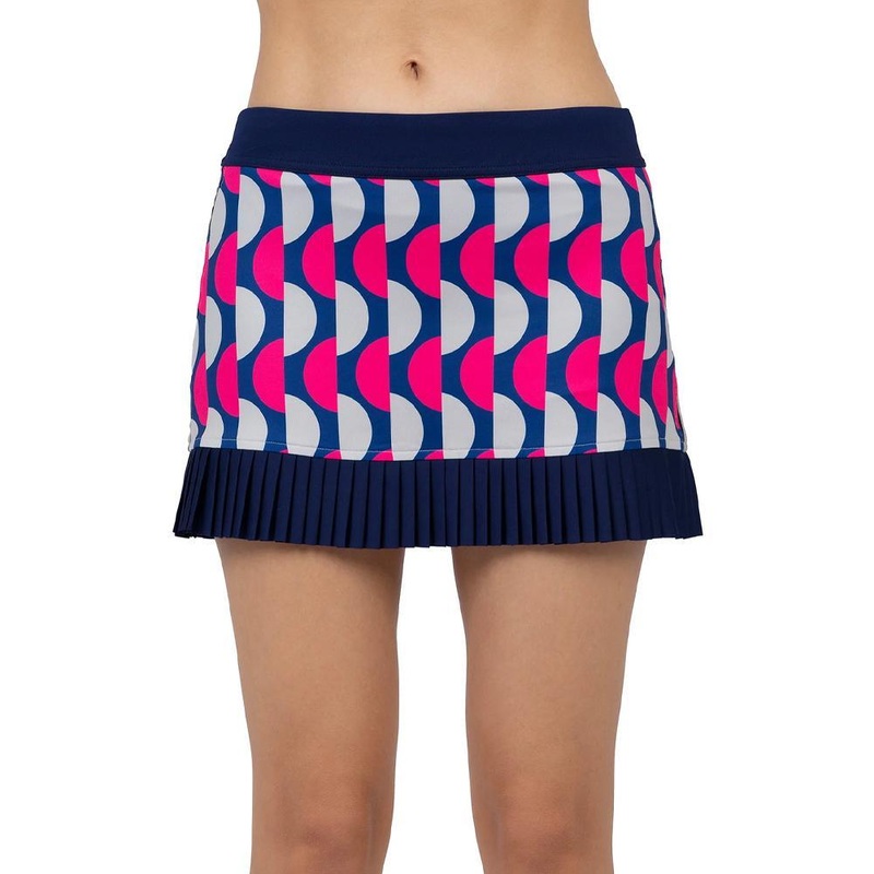 Women`s Audrey 13.5 Inch Tennis Skort Geo Print and Ink