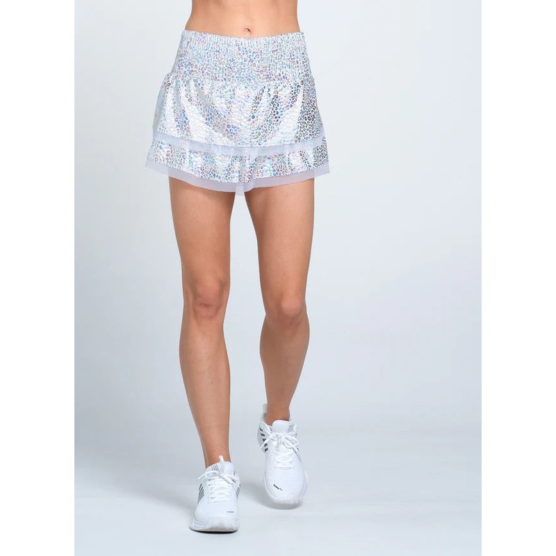 Women’s Lucky in Love High Waist Rainbow Leopard 13.5″ Skirt Small