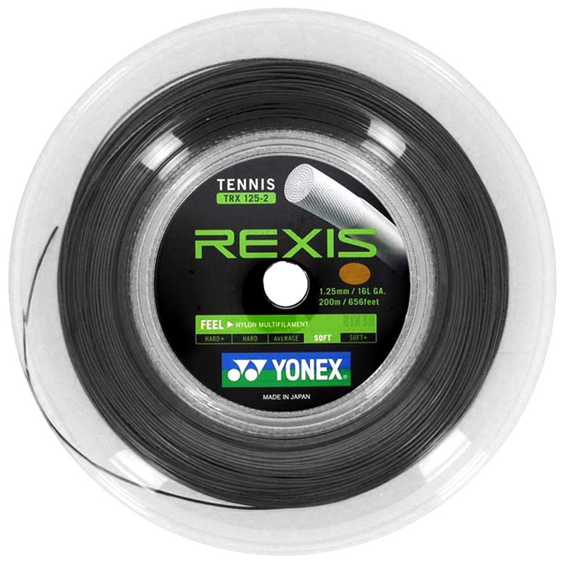 Yonex Rexis 1.25mm 200m Tennis String Black 200m Reel BLACK