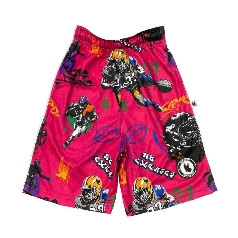 Flow Society Kids Rise Above It Football Graffiti Short XSmall