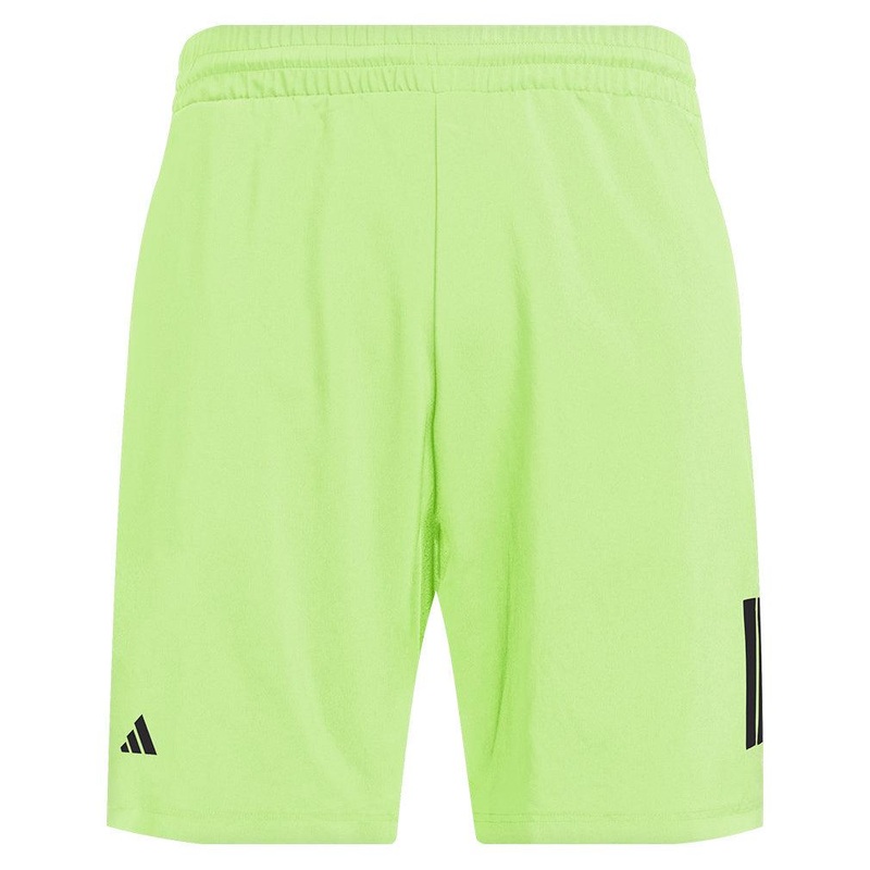 Men`s Club 3 Stripe 7 inch Tennis Shorts Lucid Lemon