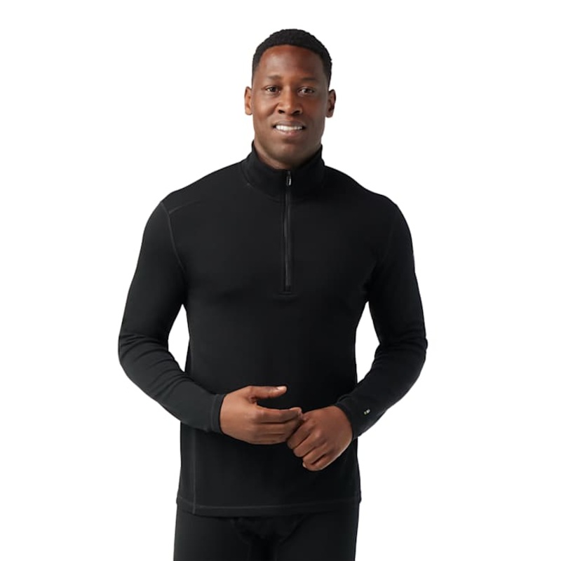Smartwool Men’s Classic Thermal Merino Base Layer 1/4 Zip Black-001 Small