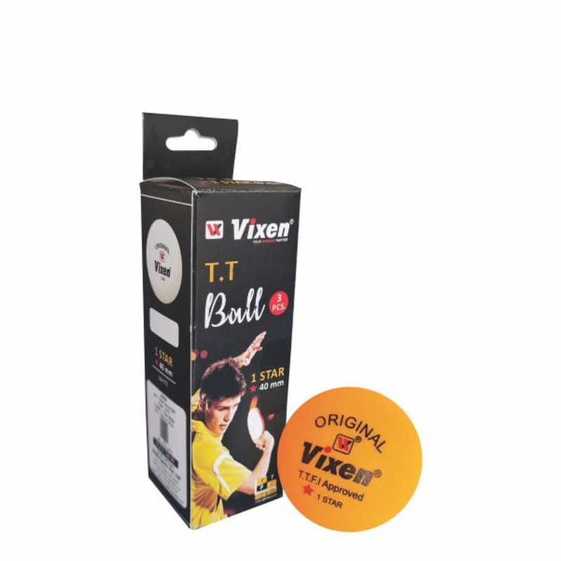 STAR ORANGE 1 TABLE TENNIS BALL VIXEN | KIBI SPORTS 6 Balls Orange