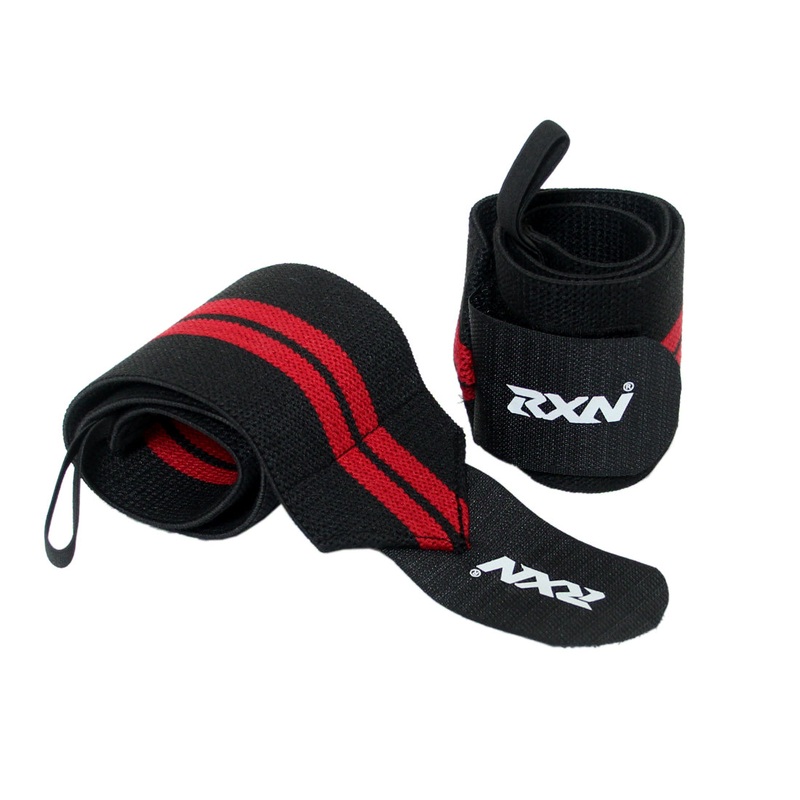 RXN Wrist Wraps with Thumb Loops Wrist Support 17 INCH RED/BLACK