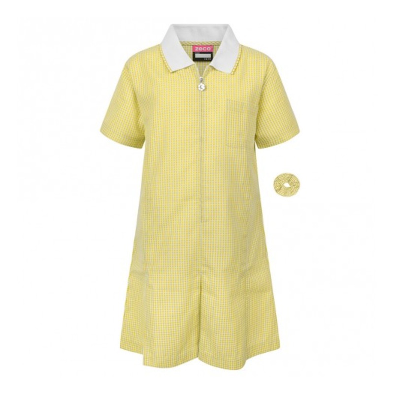 Zeco Gingham Dress (Yellow) 3/4 YELLOW