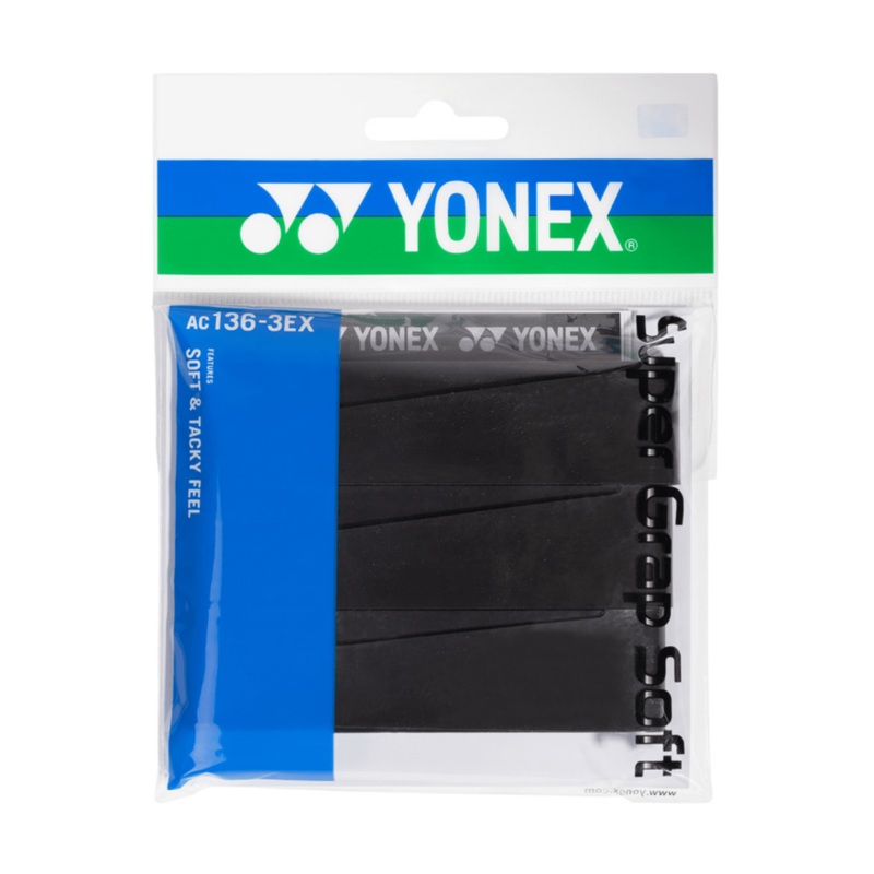 YONEX Soft Super Grip (3 Wraps) AC136-3EX – Black