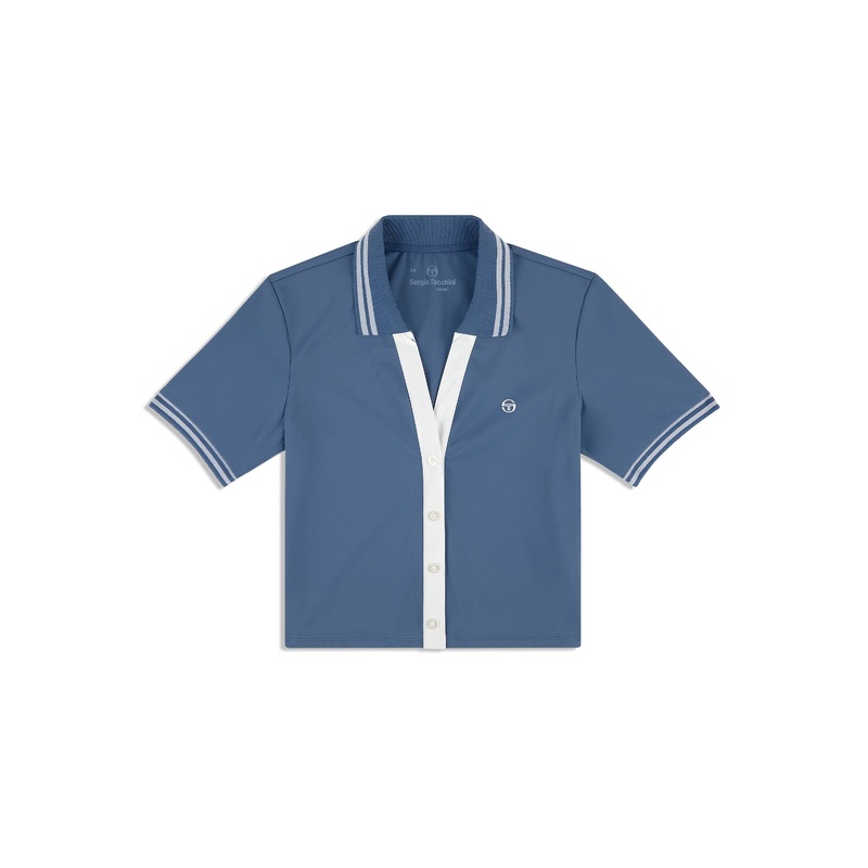 Sergio Tacchini Idalia Cropped Polo – Blue Indigo