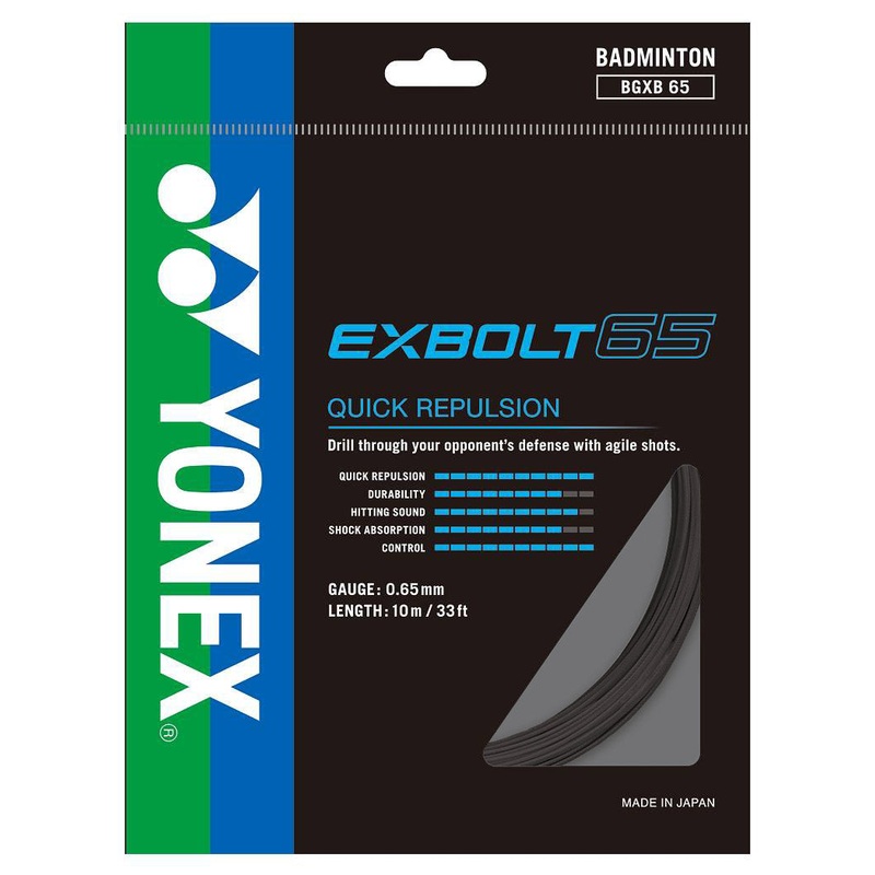 Yonex BG Exbolt 65 Badminton String (Black)