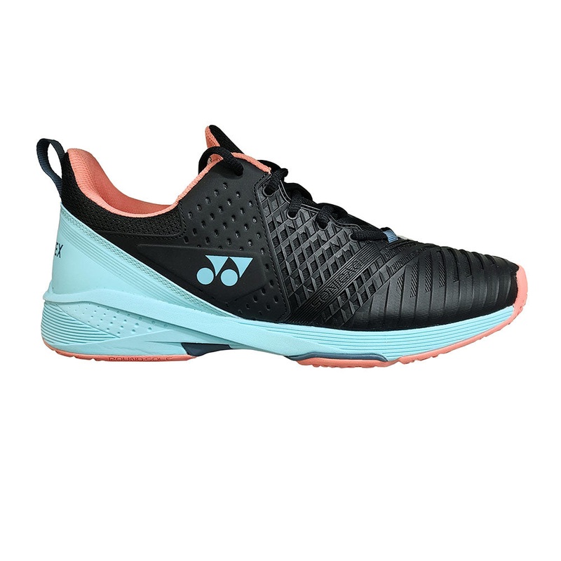 Yonex Power Cushion Sonicage 3 Clay Men’s Tennis Shoe (Black/Sky Blue)