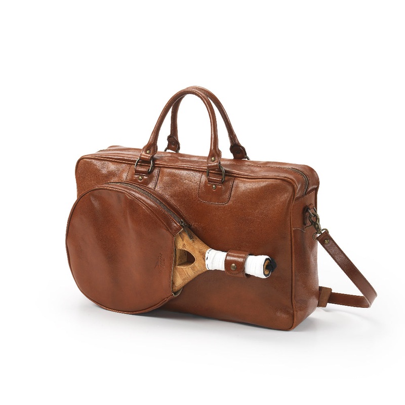 Cork Padel Vintage Leather Handbag Camel