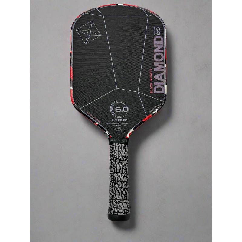Custom Six Zero Infinity Edgeless Black Diamond Power 16mm Pickleball Paddle – Hesacore Grip – Stealth