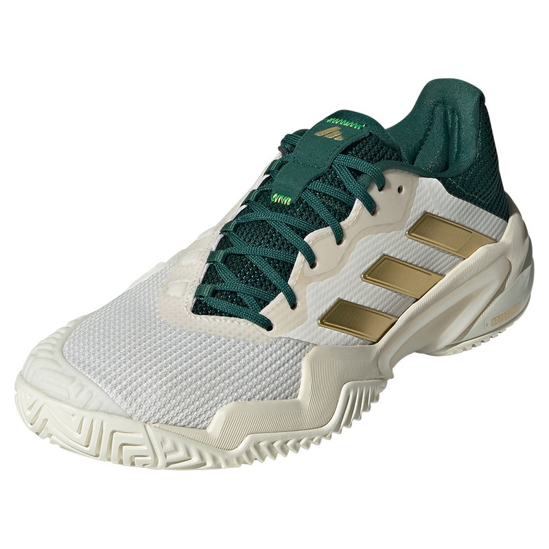 Men`s Barricade 13 Tennis Shoes White and Gold Metallic