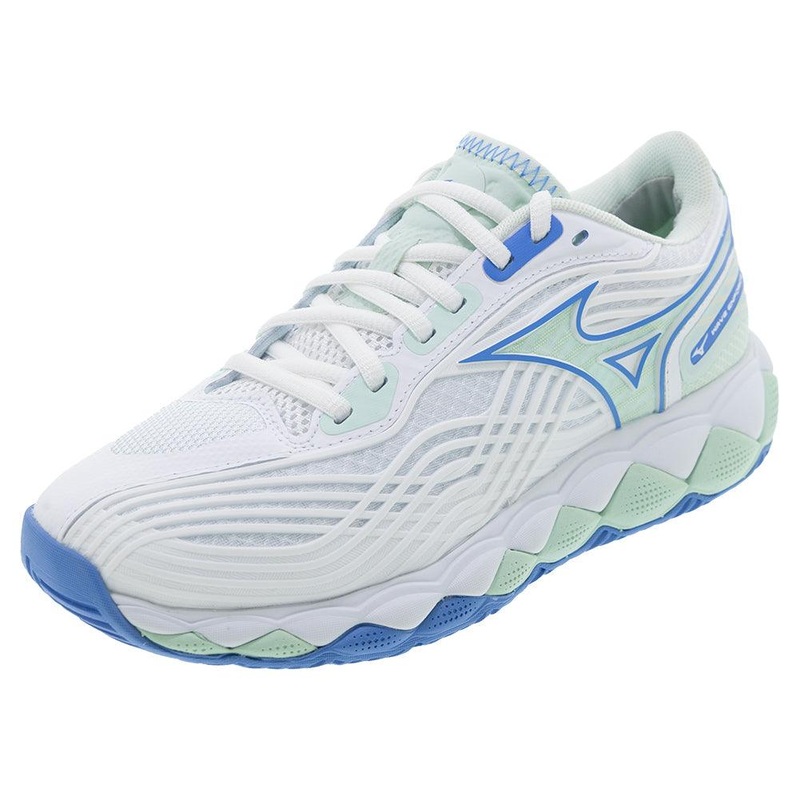 Women`s Wave Enforce Tour 2 Tennis Shoes White and Frontier Blue