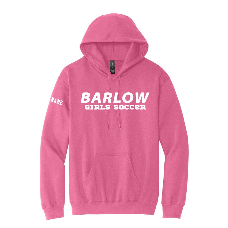 Barlow Girls Soccer Pink Hoodie Adult S