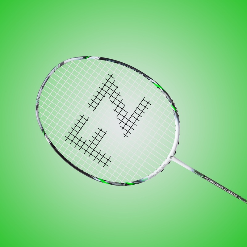 Precision 11000 Very Stiff Strung Badminton Racket(White+Green)- 3U/G5 Fz Forza | Kibi Sports