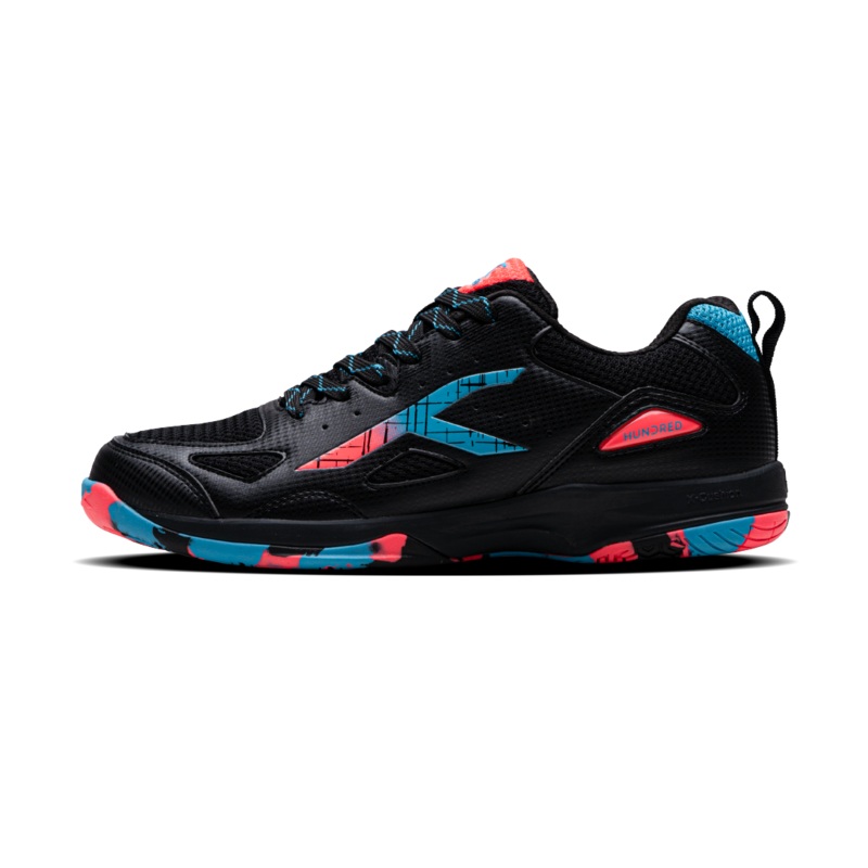 Hundred Galaxy Badminton Shoes HBFS-4M004-1 Black/Orange/Blue UK 5.5