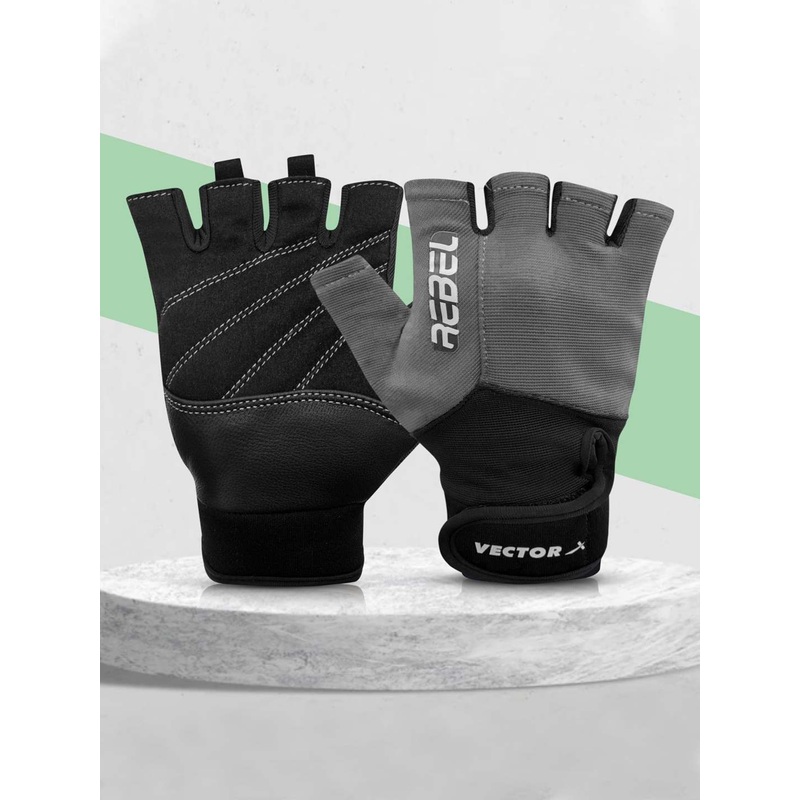 Vector X Rebel Unisex Workout Weight Lifting Gloves | Kibi Sports Grey S