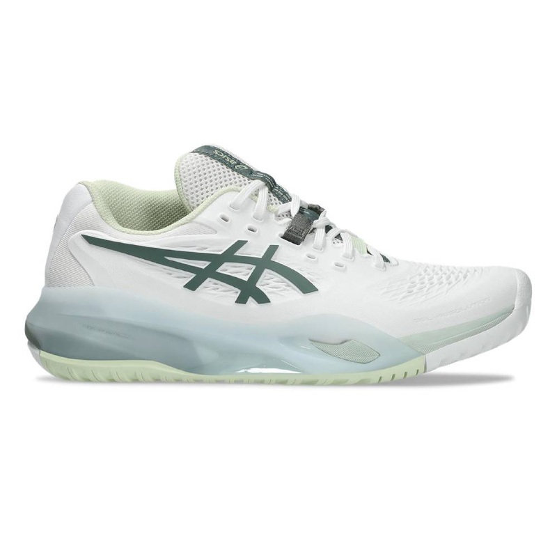 Asics Gel Resolution X Wide Women’s Tennis Shoe (White/Monument Blue)