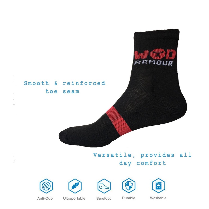 High Ankle Training SocksWod Armour | Kibi Sports UK 5-7 Pack of 3