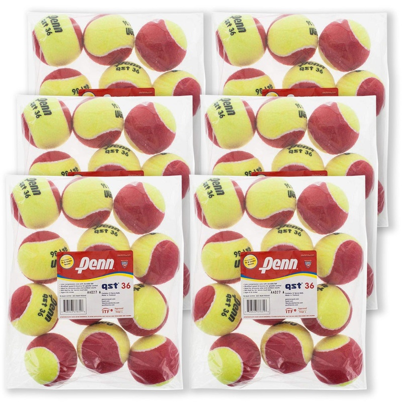 Penn QST 36 Quick Start Red Junior Tennis Balls – Case of 72